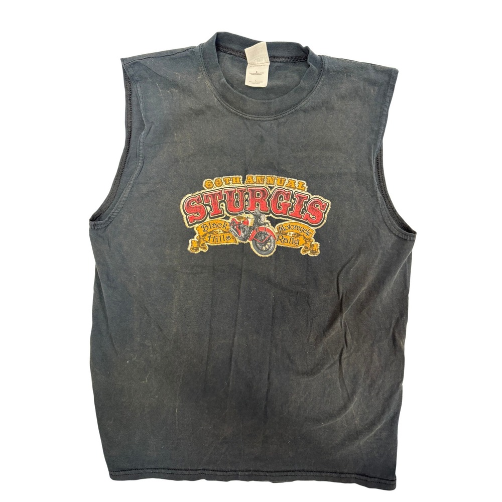 Gildan Sturgis 2006 66th Annual Motorcycle Rally Sleeveless T-Shirt Mens L Black